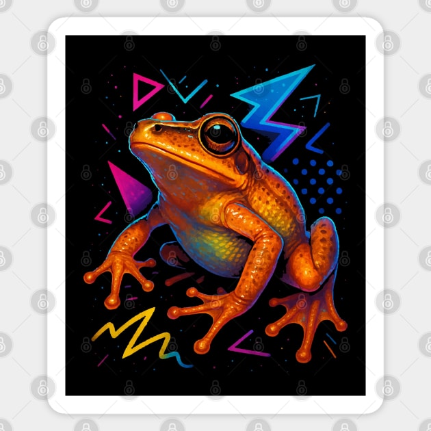 Retro Neon Spring Peeper Sticker by Reptiq's Store